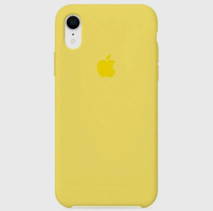 Силиконовый чехол Soft Touch на iPhone (Айфон) XR (с логотипом), желтый  #1