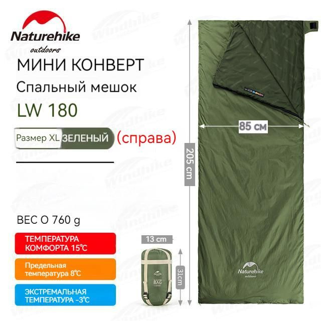 Naturehike Спальный мешок, 205 см #1