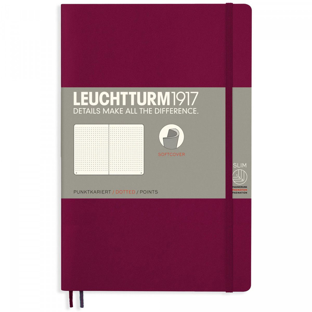 Записная книжка Leuchtturm Paperback B6+ Port Red мягкая обложка 123 стр, 359683  #1