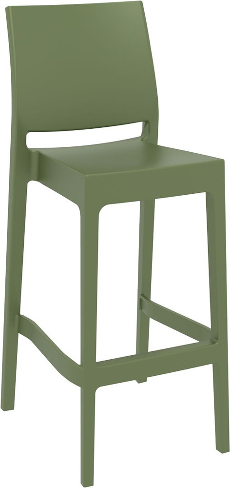 Барный пластиковый стул Maya Bar 75, оливковый, Siesta #1
