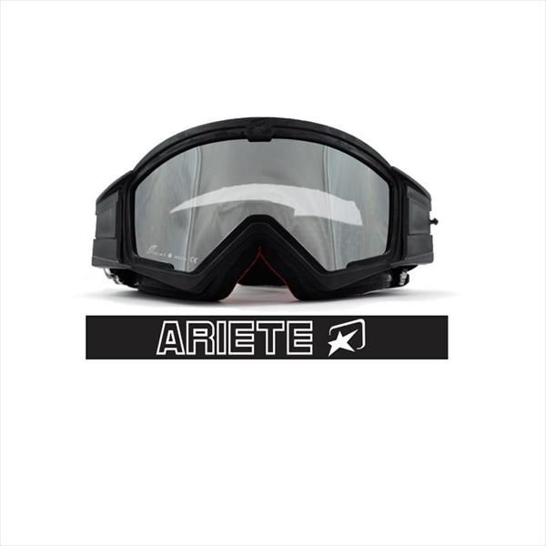 Кроссовые очки (маска) Ariete Mudmax черные с серебристой линзой  #1