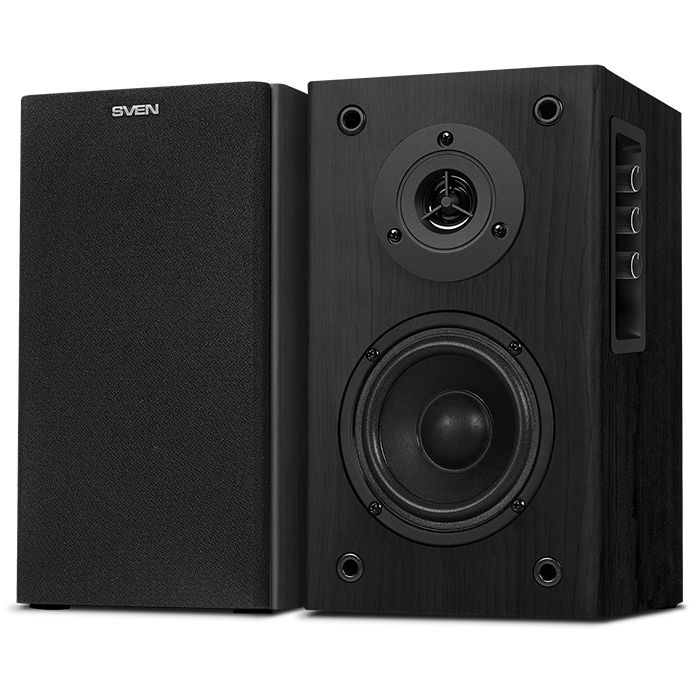 Колонки 2.0 Bluetooth/проводные АС SPS-614 BT черный, MDF, 40 Вт, RCA, Bluetooth, 3.5 мм mini-jack, от #1