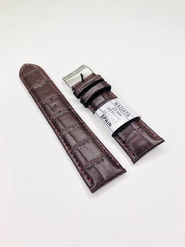 Ремешок для часов Nagata Leather, цвет коричневый, 22 мм, 1 шт #1