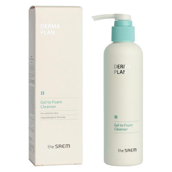 The Saem Очищающий гель-пенка для чувствительной кожи 60 мл Derma Plan Gel to Foam Cleanser  #1