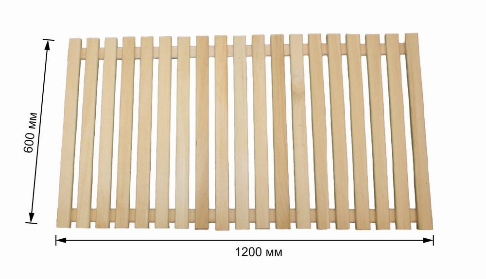 Трапик для бани и сауны, решетка на пол деревянная, липа, 120х60 см  #1
