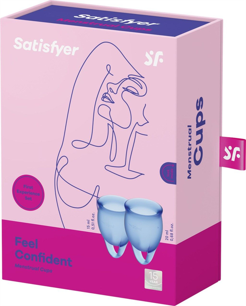 Менструальные чаши SATISFYER Feel confident голубой, 2 шт - 1 упаковка  #1