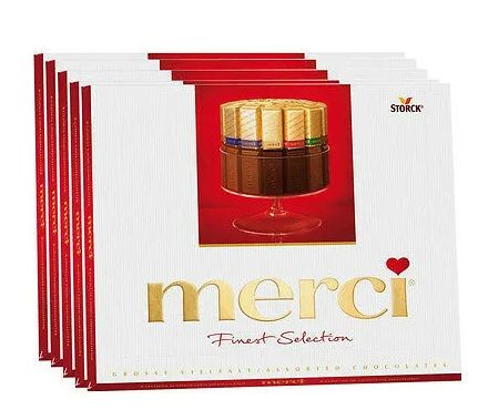 Конфеты шоколадные в коробке Merci, ассорти, 250 г х 5 шт #1