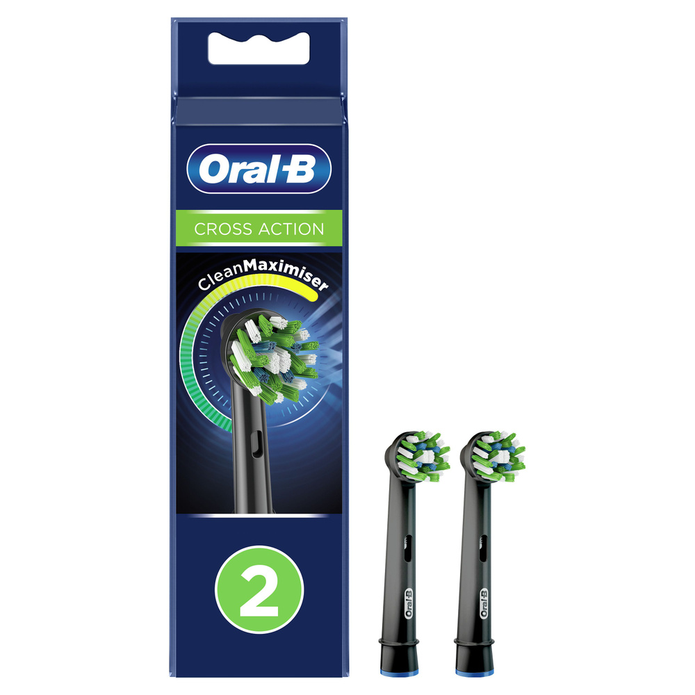 Насадки Oral-B Cross Action CleanMaximiser Black для электрической зубной щетки, 2 шт, для тщательного #1