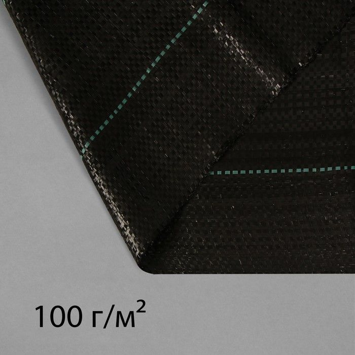 Агроткань застилочная, с разметкой, 10 х 3,2 м, плотность 100 г/кв.м, полипропилен, черная  #1