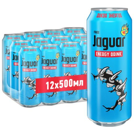 Энергетический напиток Jaguar Free Ягуар 0,5 л по 12 шт #1