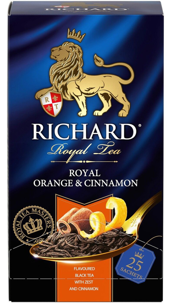 Чай в пакетиках черный Richard Royal Orange & Cinnamon, ароматизированный, 25 шт  #1