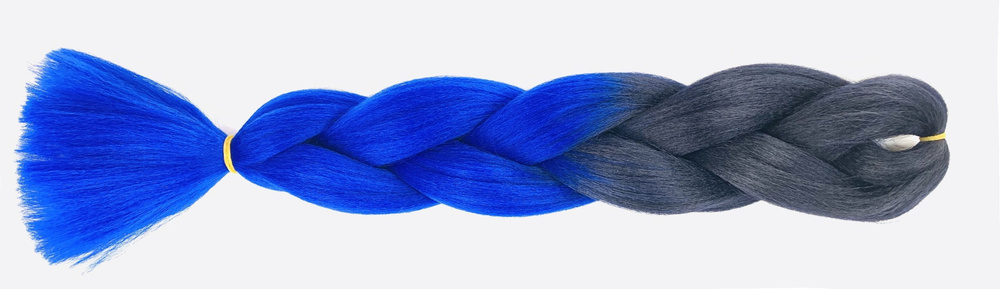 Канекалон для волос двухцветный черный/синий #1