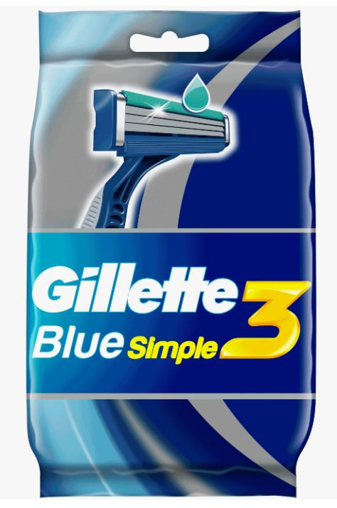Gillette Бритвенный станок Blue Simple3, 8 шт #1