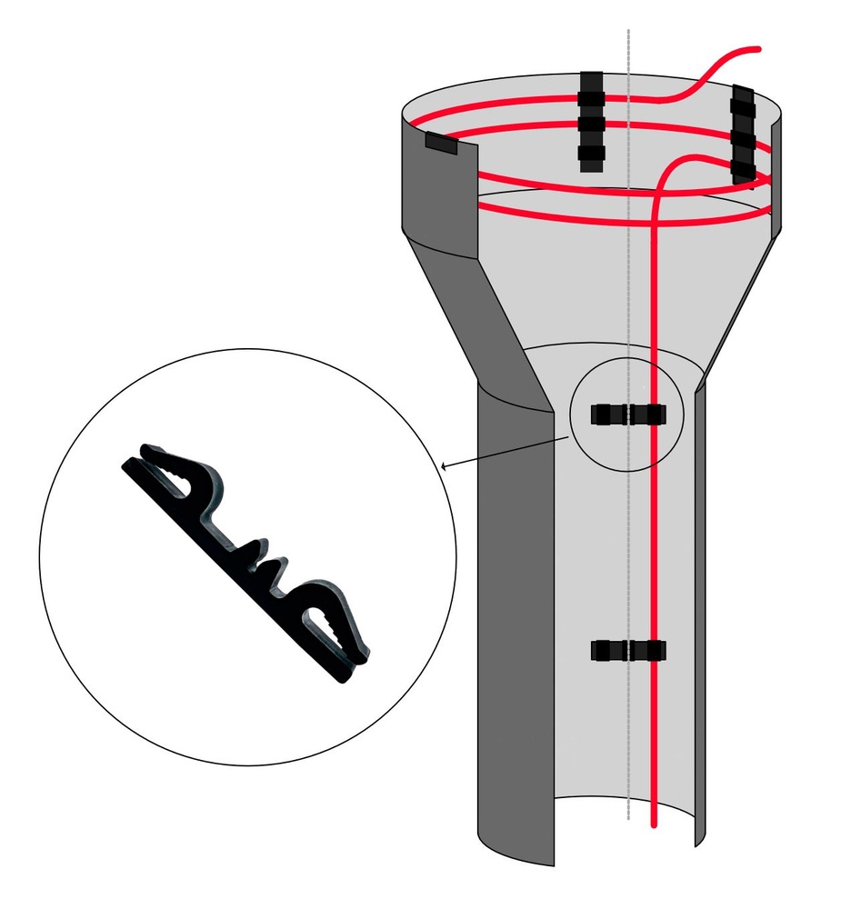 Крепеж для греющего кабеля в трубе ПСТ-3-10 #1