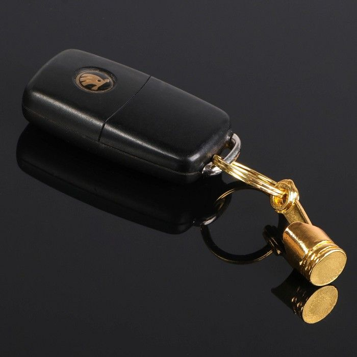 Металлический брелок для ключей, поршень, золото #1
