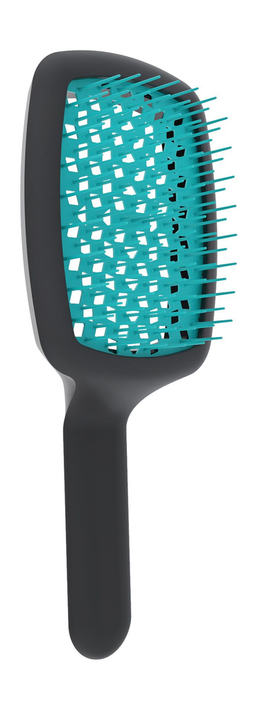 Расческа для влажных и запутанных волос Janeke Curvy M Hair Brush Black Turquoise  #1