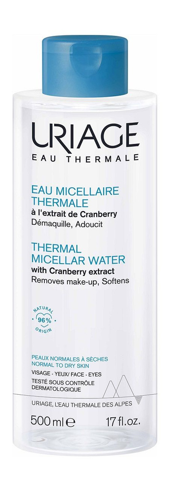 Uriage Очищающая мицеллярная вода Eau Thermal Micellar Water, Для сухой и нормальной кожи, 500 мл  #1