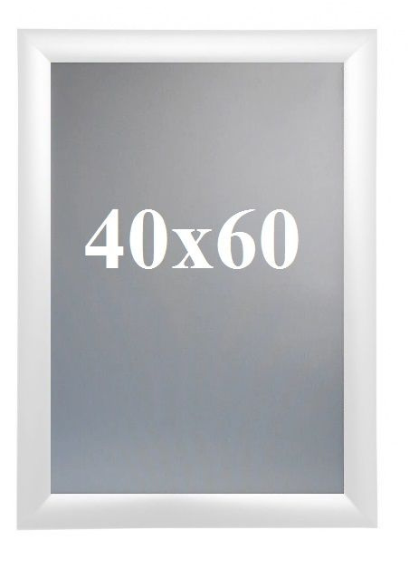 РУРАМ Фоторамка "Рамка алюминиевая Клик, 40*60, прямой угол, Белый, защелкивающийся профиль"  #1