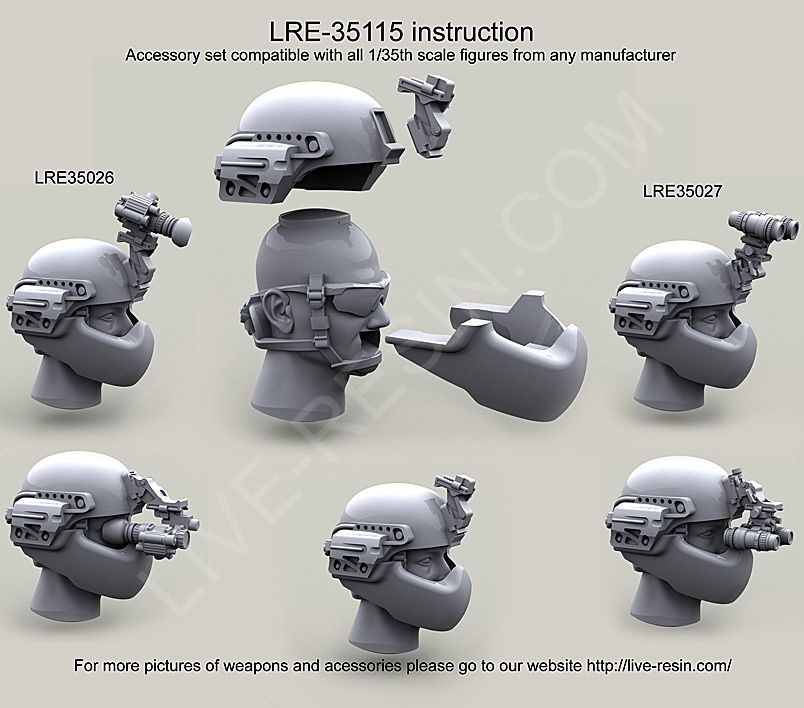 Live Resin LRE35115 Американский шлем ACH/MICH с лицевой защитой MTEK Predator Face Armour без чехла, #1