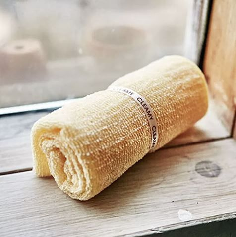 ЭКО Мочалка- полотенце для тела с волокнами кукурузы, мягкая, массажная с объёмным плетением 25х100 см., #1
