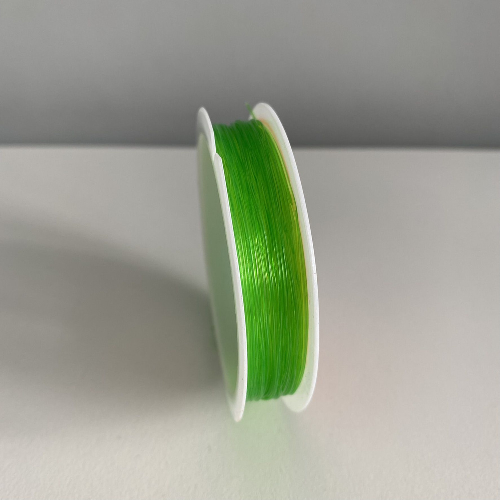 Нитка-резинка эластичная, силиконовая для бус/бисера/браслета 0,8 мм, длина 12 м цвет зеленый  #1