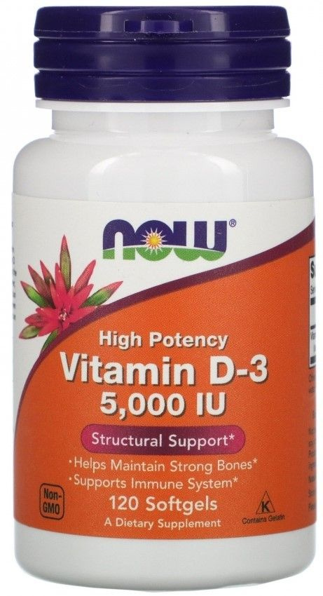 Витаминно-минеральный комплекс NOW Vitamin D-3 5000 IU, 120 капс. #1