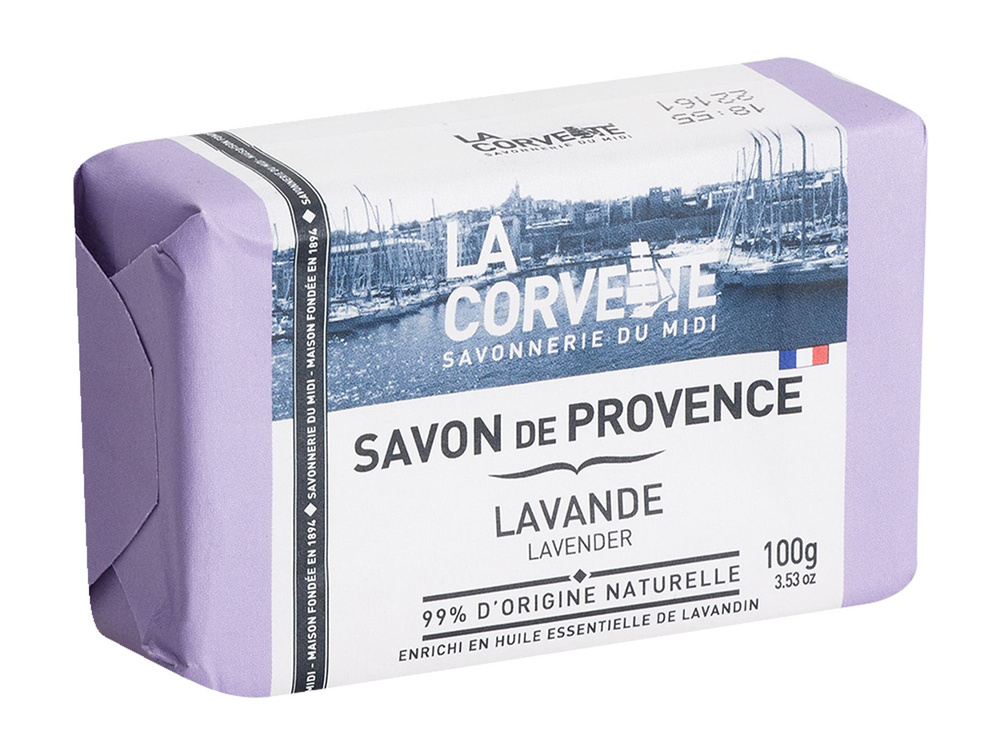 Туалетное мыло с ароматом лаванды La Corvette Savon de Provence Lavande #1