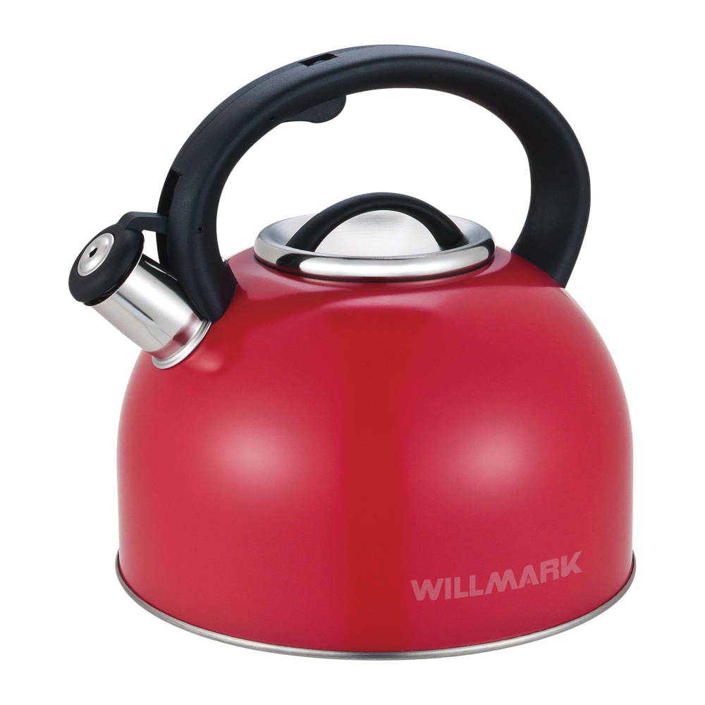 Чайник со свистком 4 л WILLMARK WTK-4810SS красный матовый #1