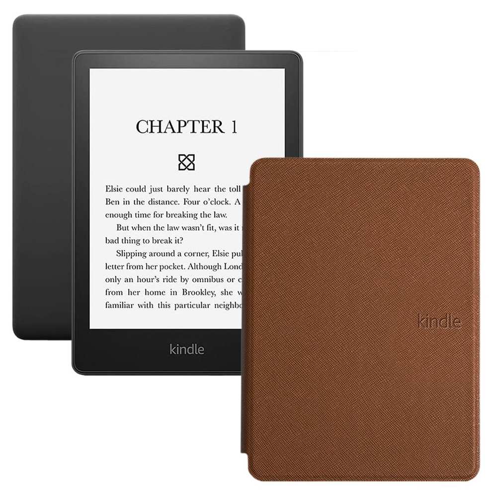 Amazon Kindle 6.8" Электронная книга PaperWhite 2021 16Gb SO + обложка, коричневый  #1