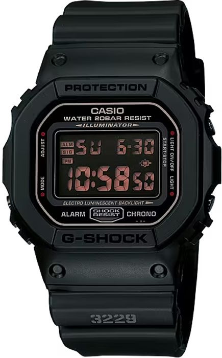 Японские наручные часы Casio DW-5600MS-1H мужские кварцевые спортивные часы Касио Джи Шок черные с подсветкой, #1