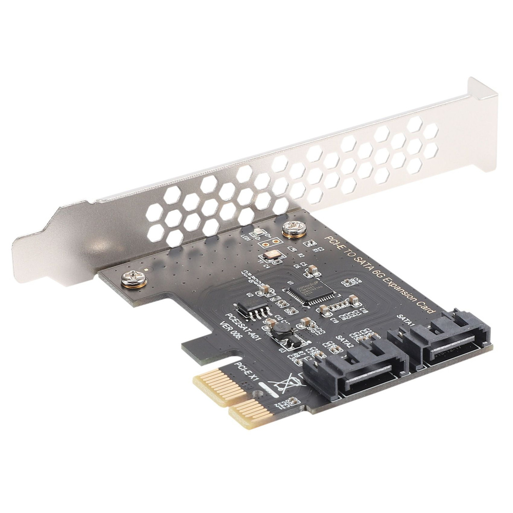 Адаптер платы контроллера расширения PCIe PCI Express to SATA3.0 2-портовый SATA III 6G  #1