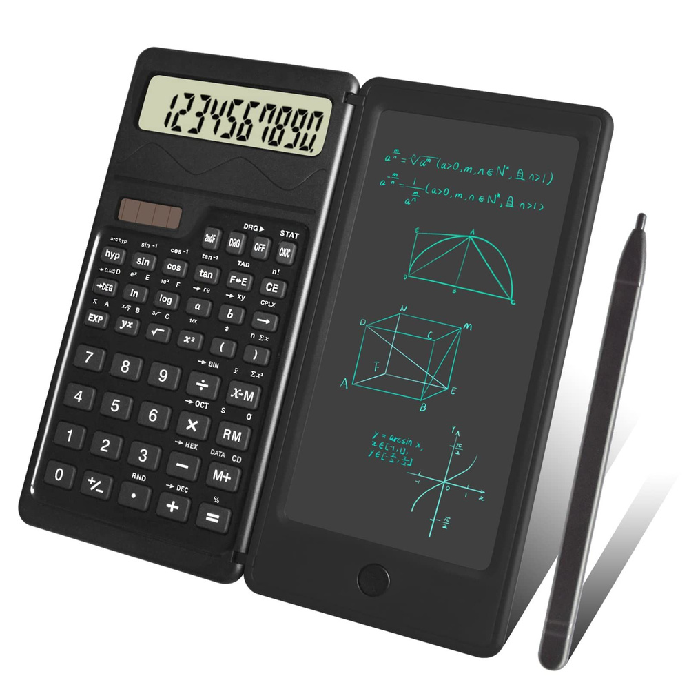 Солнечный научный калькулятор, 10-значный ЖК-дисплей, калькулятор и блокнот, питание от двух аккумуляторов #1