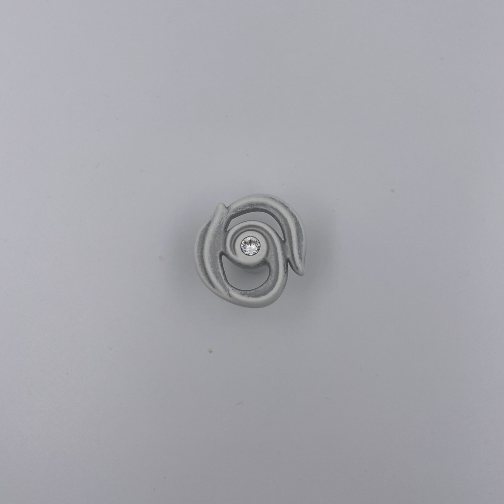 Ручка мебельная для кухни/ для комода/ для шкафа Кнопка Giusti WPO724 (Италия) Цвет Винтажное серебро #1