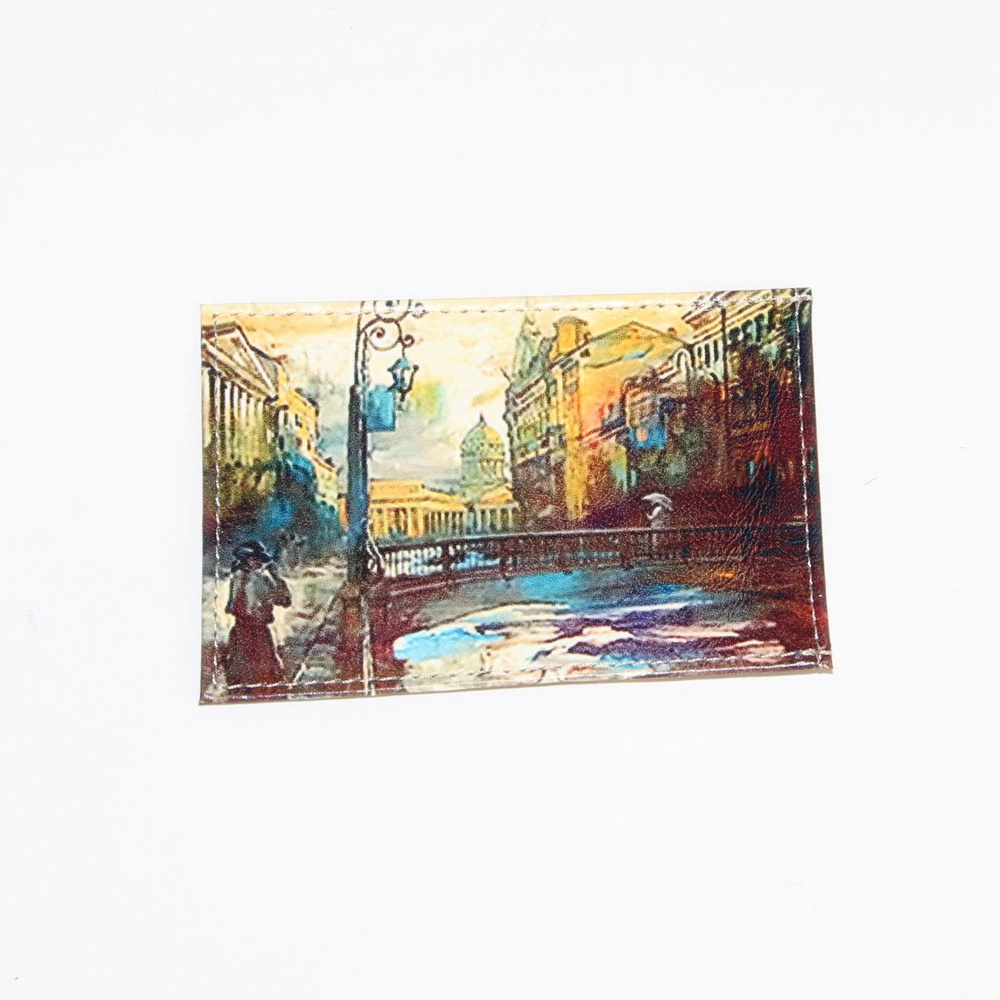 Обложка для проездного Grand, 02-048-018-22 "Вид на Казанский на фоне дамы"  #1