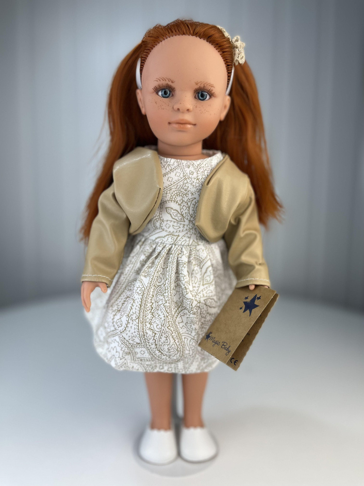 Коллекционная кукла Нина рыжие волосы, в платье и куртке , 33 см , арт. 33116  #1