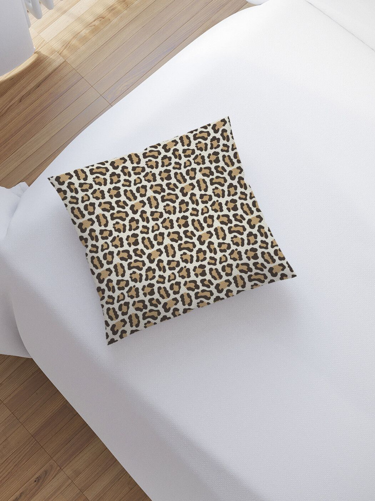 Наволочка декоративная на молнии, чехол на подушку "Шкура леопарда" 45х45 см  #1