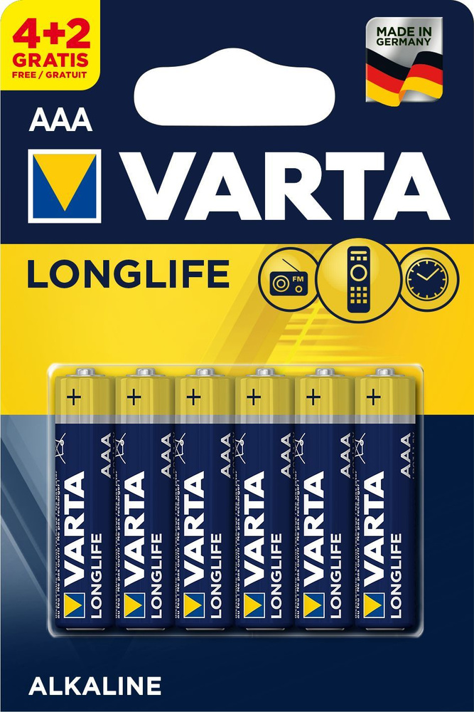 Varta Батарейка AAA, Щелочной тип, 1,5 В, 6 шт #1