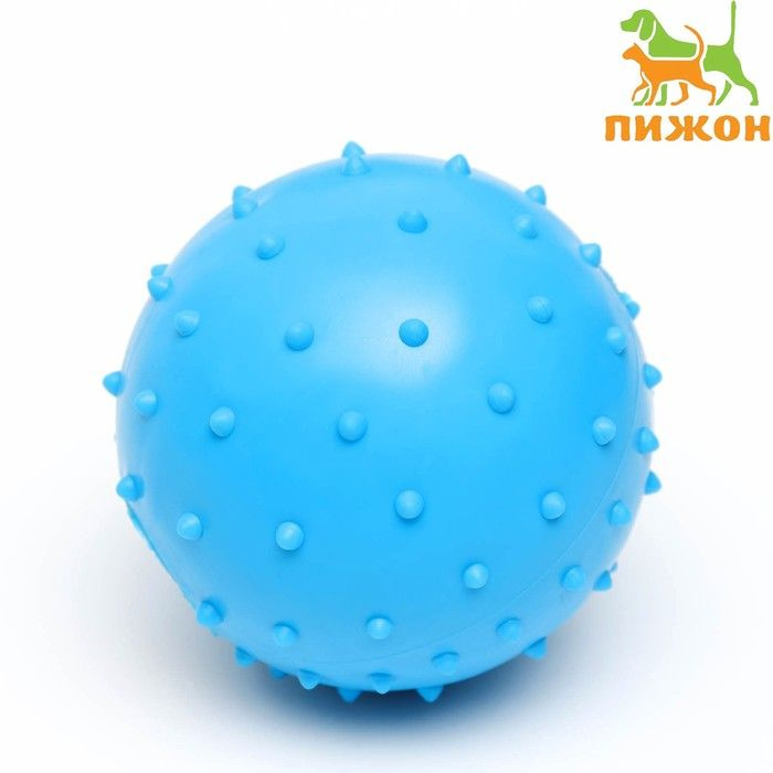 Мяч большой "Шипастый", TPR, 9,5 см, голубой #1