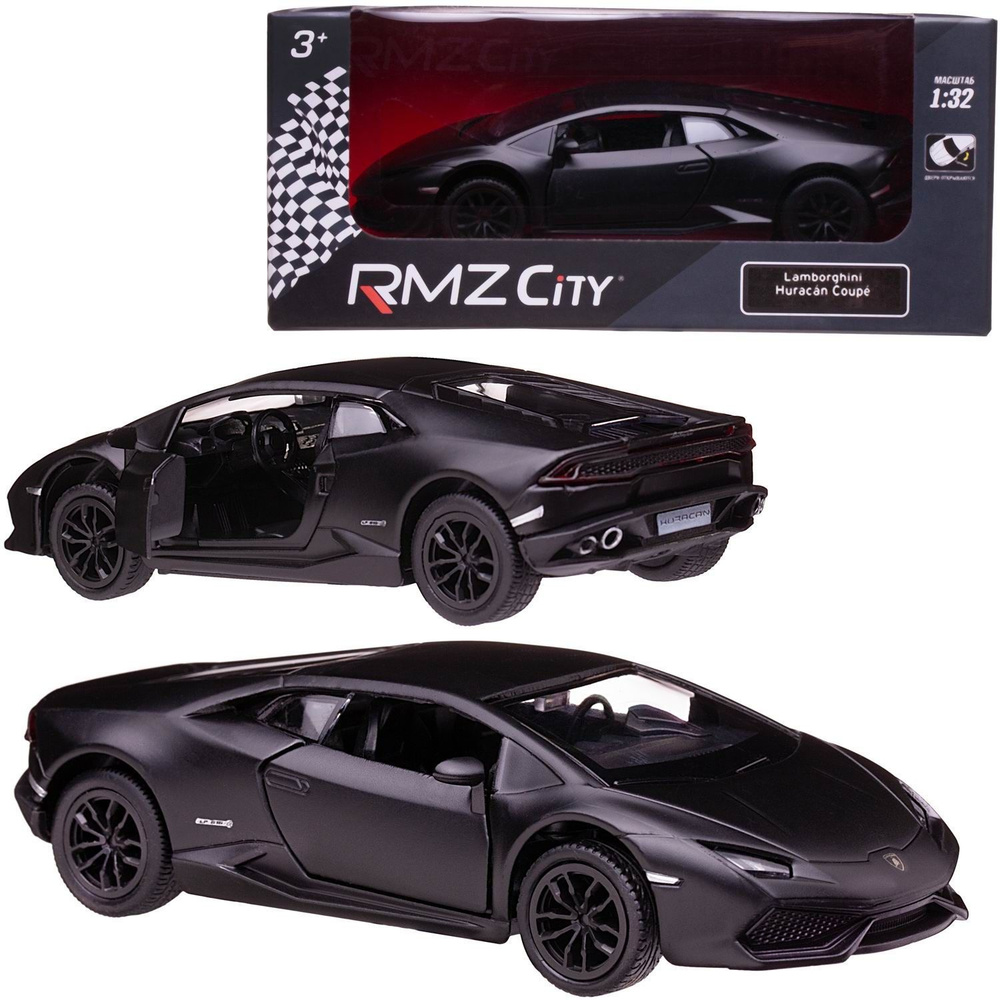 Машинка металлическая Uni-Fortune RMZ City 1:32 Lamborghini Huracan LP610-4 инерционная, цвет матовый #1