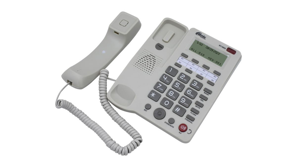 Проводной телефон с дисплеем Ritmix RT-550 white #1