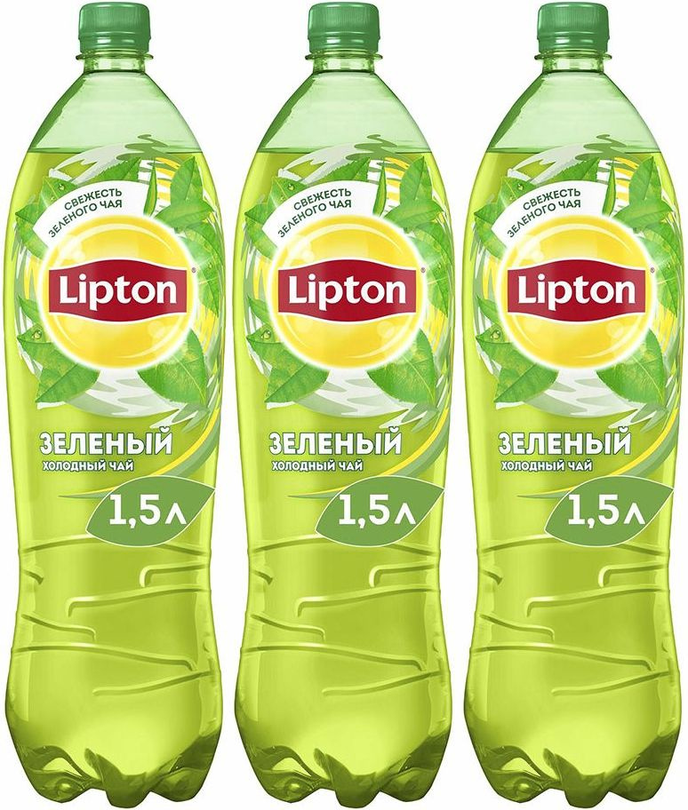 Холодный чай Lipton зеленый 1,5 л, комплект: 3 упаковки по 1.5 л  #1