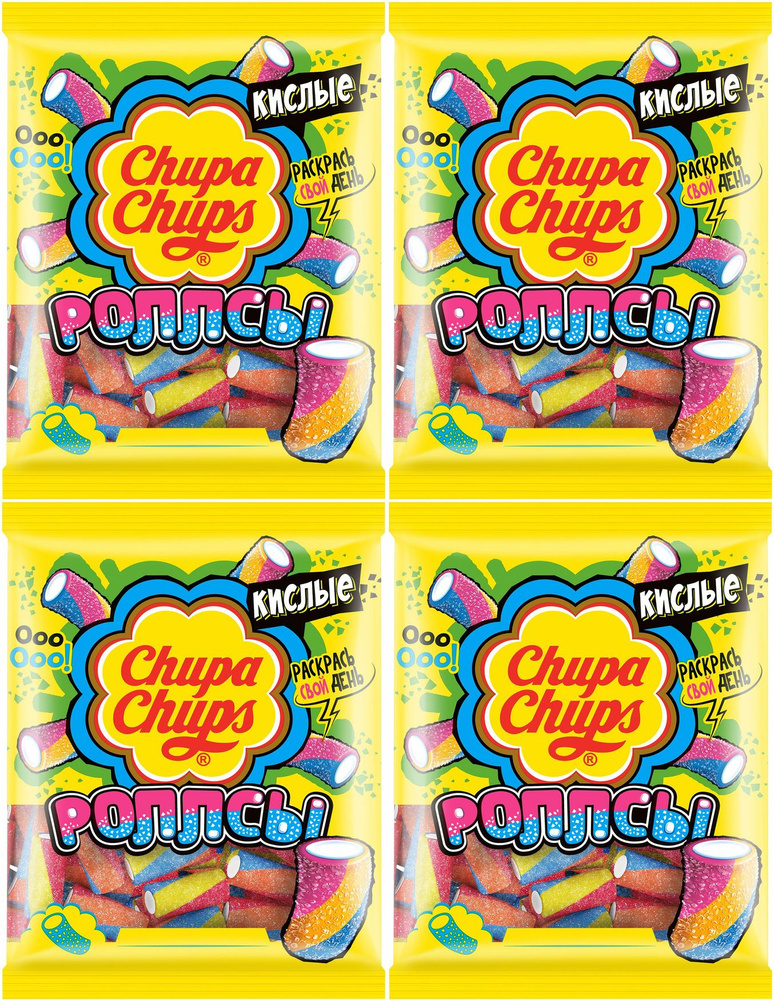 Мармелад Chupa Chups Роллсы жевательный, комплект: 4 упаковки по 70 г  #1