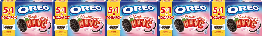 Печенье Oreo какао-клубника, комплект: 5 упаковок по 228 г #1