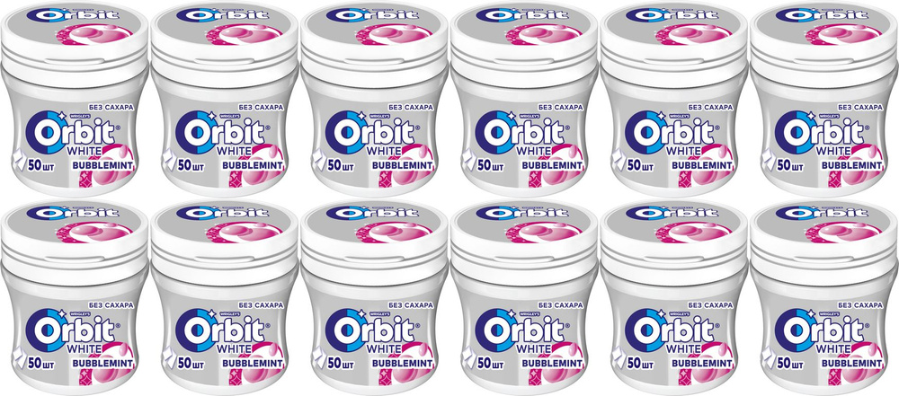 Жевательная резинка Orbit White Bubblemint, комплект: 12 шт. по 68 г #1