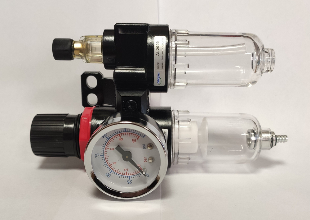 Регулятор давления + фильтр + лубрикатор AFC2000 - G1/4 (0,5-8,5bar) для компрессора  #1