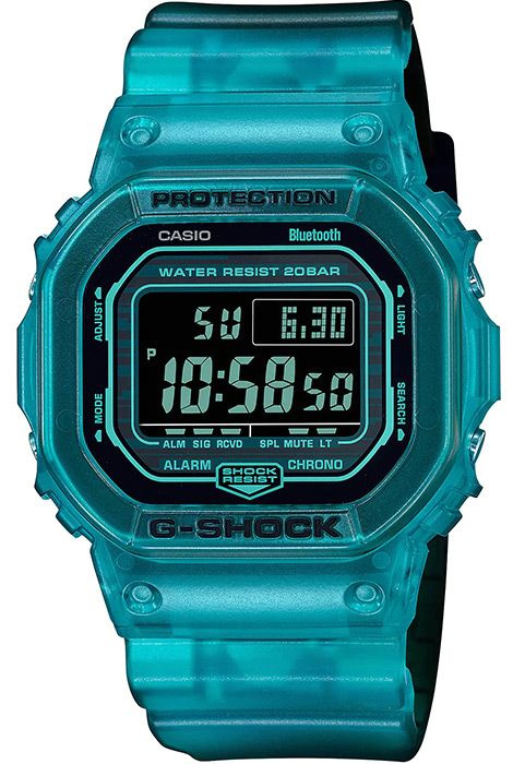 Противоударные мужские наручные часы Casio G-Shock DW-B5600G-2 с Bluetooth (блютуз)  #1