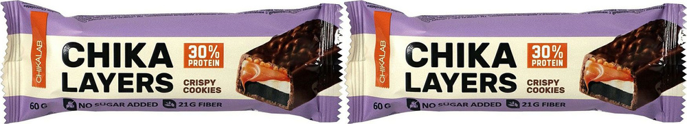 Батончик Chikalab Chika Layers Лесной орех с карамелью, комплект: 2 упаковки по 60 г  #1