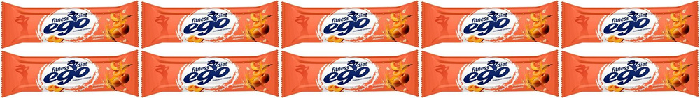 Батончик злаковый Ego fitness абрикос с витаминами-железом, комплект: 10 упаковок по 27 г  #1