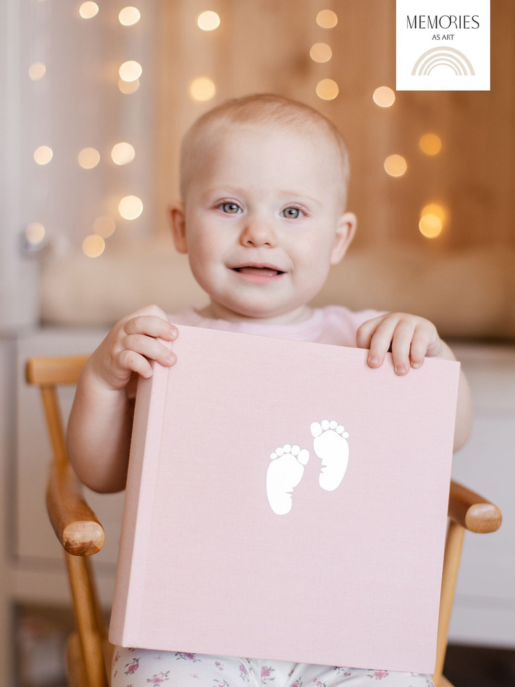Первый детский альбом малыша / Фотоальбом для новорожденного на 200 фото / Розовый  #1