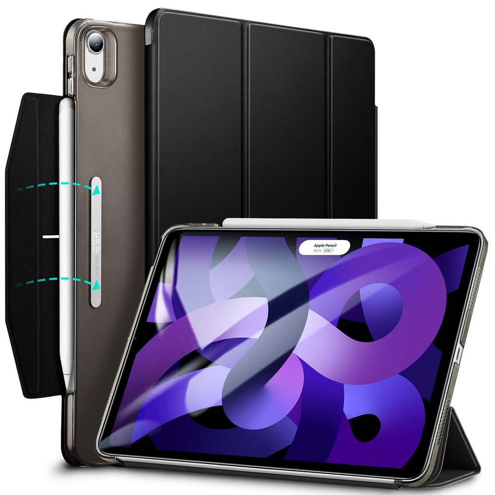 Чехол книжка ESR Ascend Trifold Case для iPad Air 4 (2020) / Air 5 (2022) Frosted Black, черный  #1